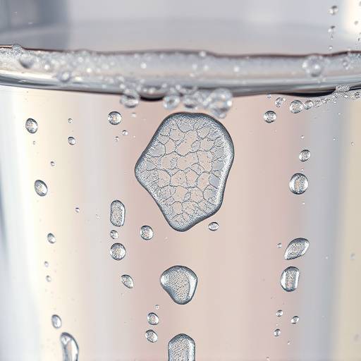 Close-up of a glass of fresh, clear water with condensation droplets on the glass