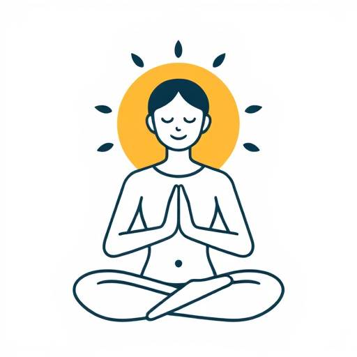 Icon of a person meditating, representing stress management